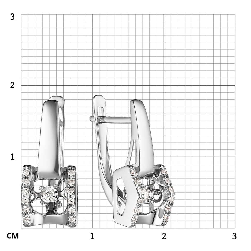 Серьги из белого золота с бриллиантами (059050)