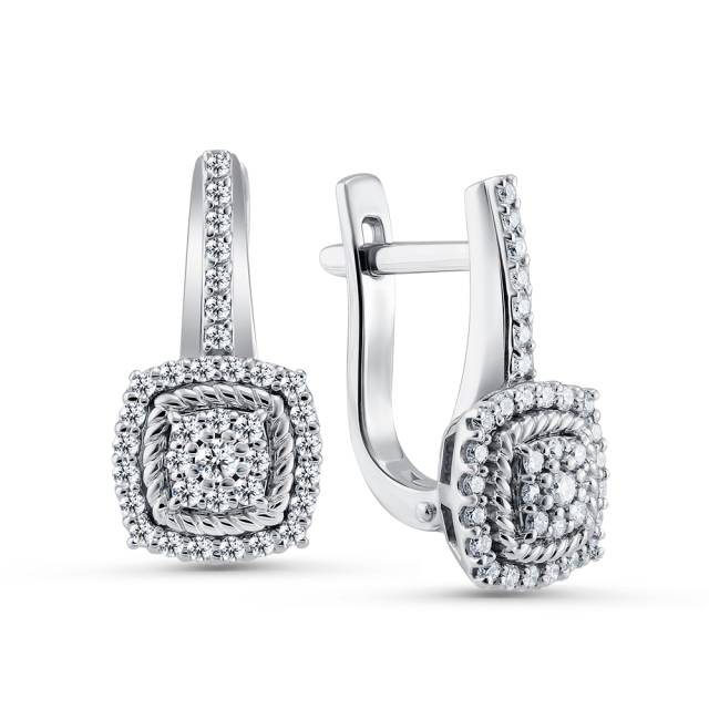Серьги из белого золота с бриллиантами (055007)
