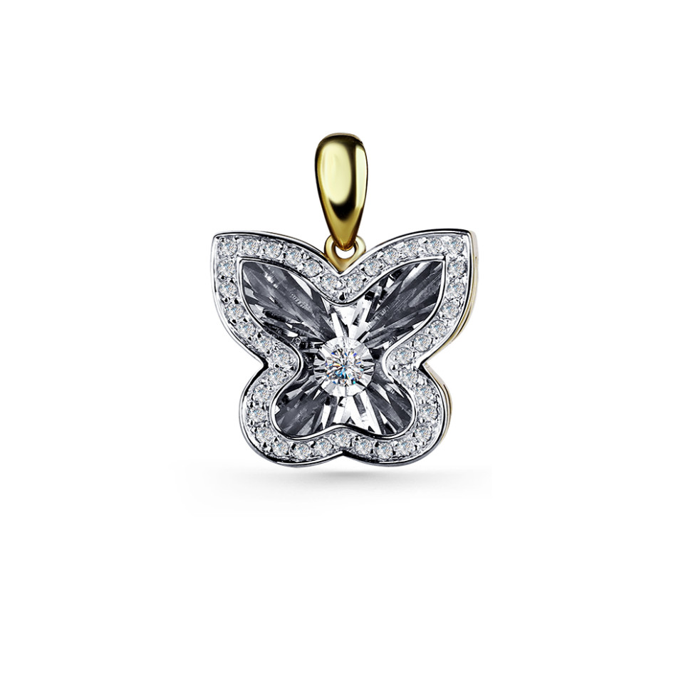 Кулон из жёлтого золота с бриллиантами (061247)