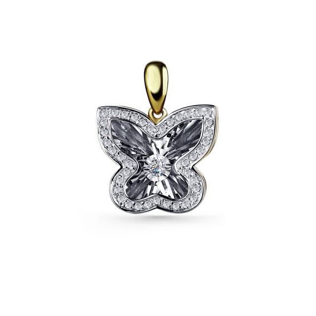 Кулон из жёлтого золота с бриллиантами (061247)