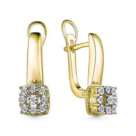 Серьги из жёлтого золота с бриллиантами (053711)