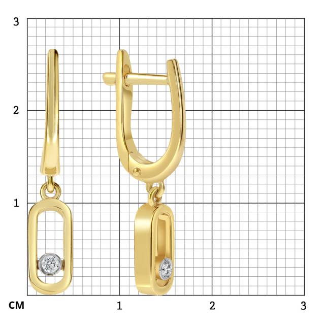 Серьги из жёлтого золота с бриллиантами (061635)
