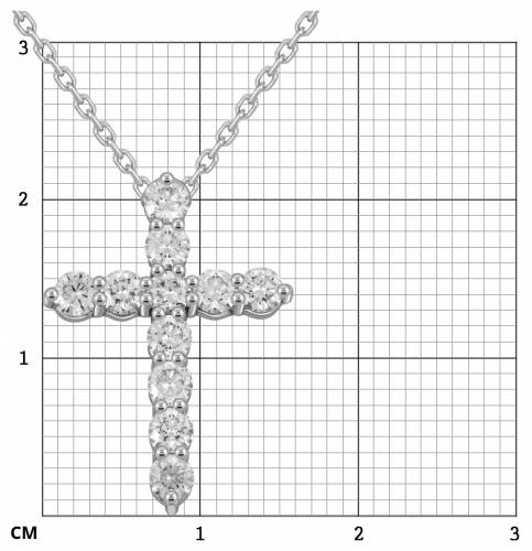 Колье крест из платины и цепочки из белого золота с бриллиантами 45.0
