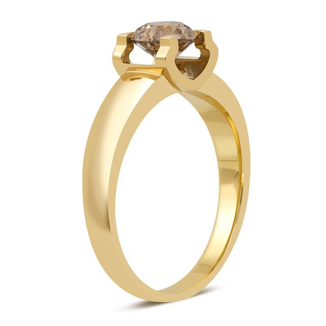 Помолвочное кольцо из жёлтого золота с бриллиантом Fancy brown (046710)
