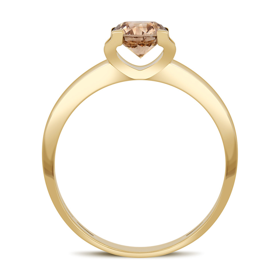 Помолвочное кольцо из жёлтого золота с бриллиантом Fancy brown (046710)