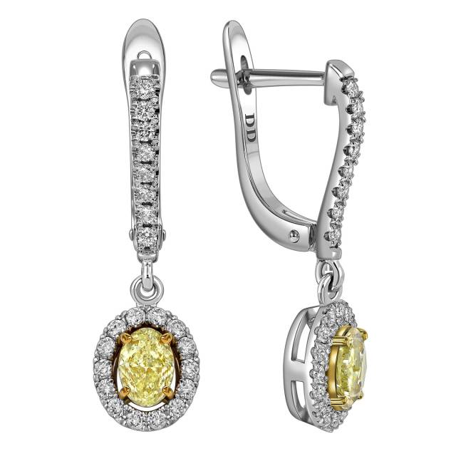 Серьги из белого золота с бриллиантами (062975)