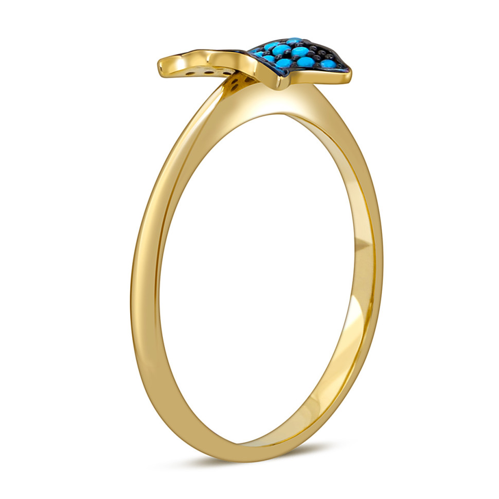 Кольцо из жёлтого золота с фианитами 