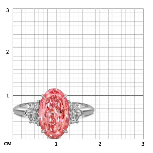 Кольцо из белого золота с розовым бриллиантом (059679)