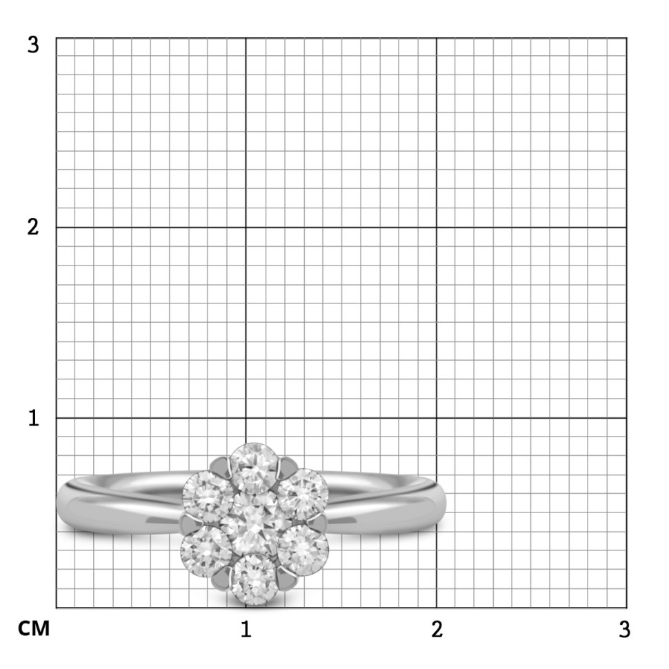 Кольцо из белого золота с бриллиантами 