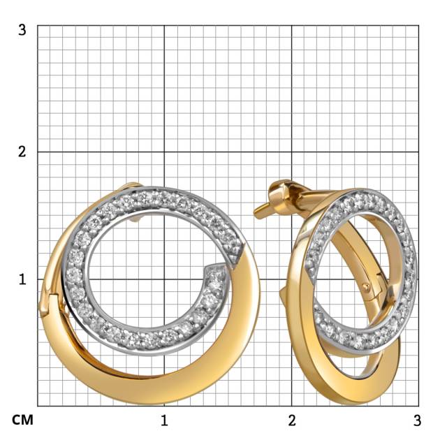 Серьги из жёлтого золота с бриллиантами  (059978)