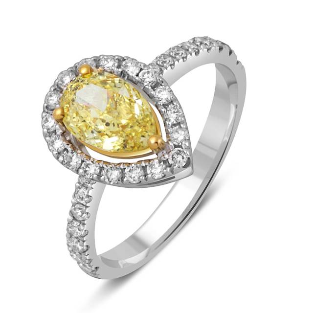 Помолвочное кольцо из белого золота с бриллиантами (059153)