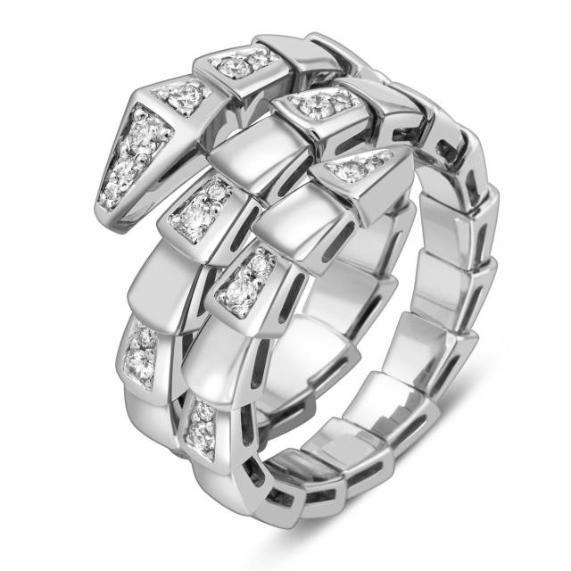 Кольцо из белого золота с бриллиантами (058540)