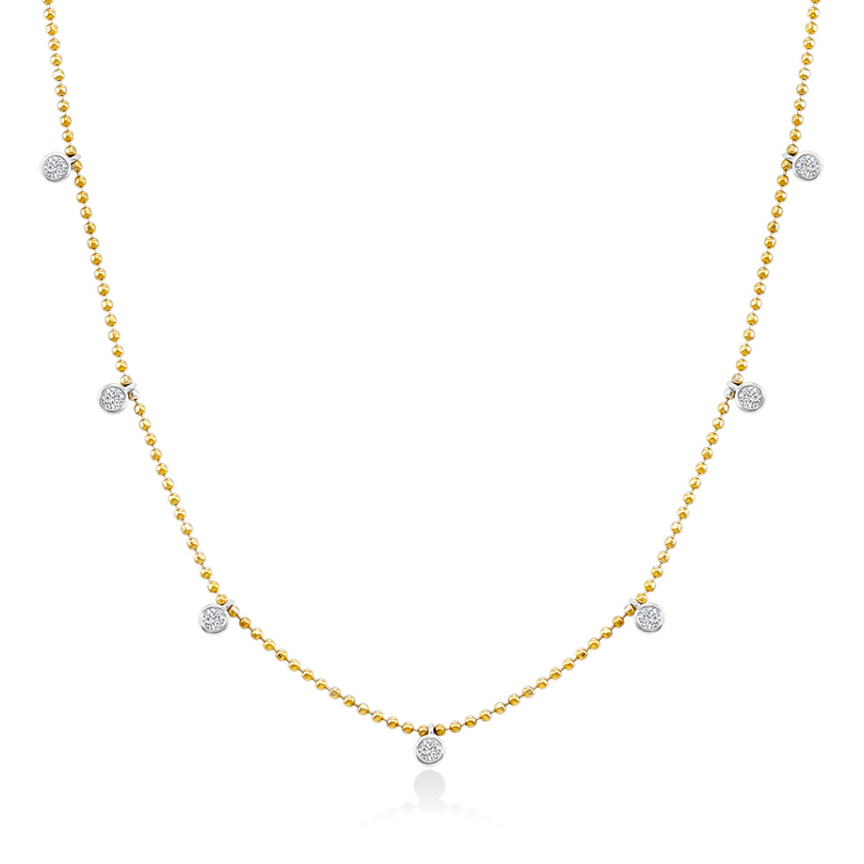 Колье из жёлтого золота с бриллиантами (055597)