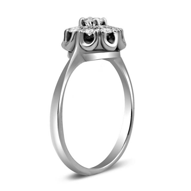 Помолвочное кольцо из платины с бриллиантами (026075)