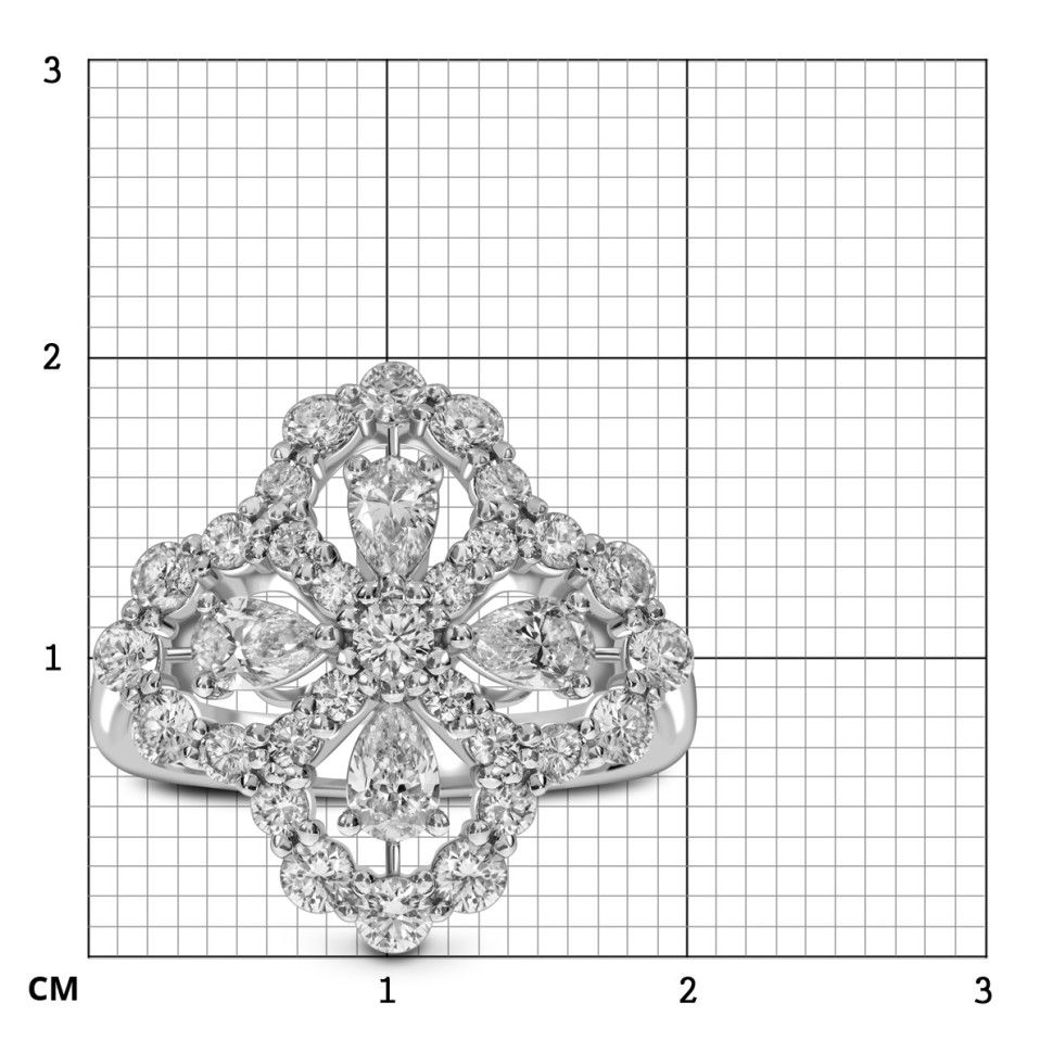 Кольцо из белого золота с бриллиантами (059111)
