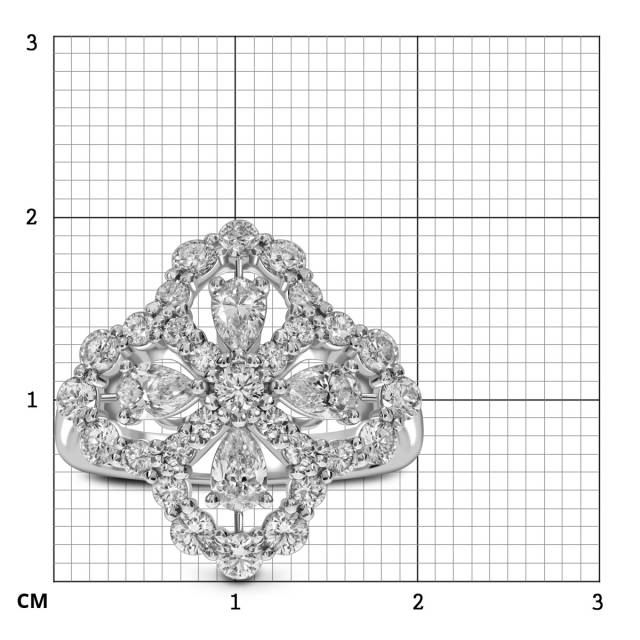 Кольцо из белого золота с бриллиантами (059111)