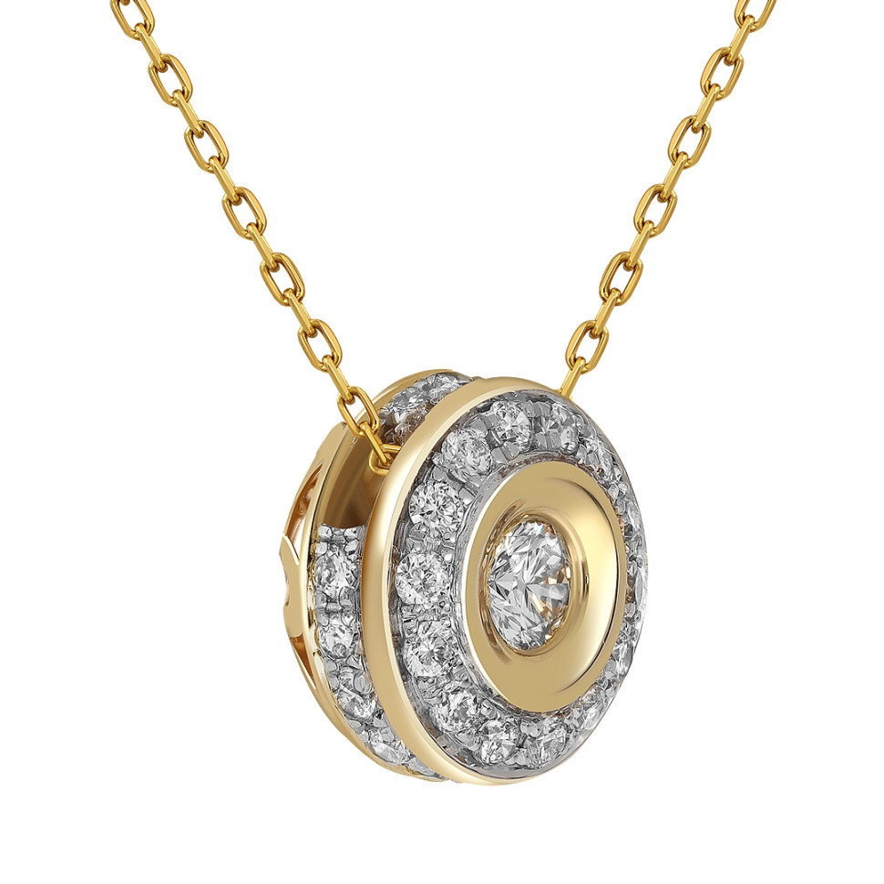 Колье из жёлтого золота с бриллиантами (043754)