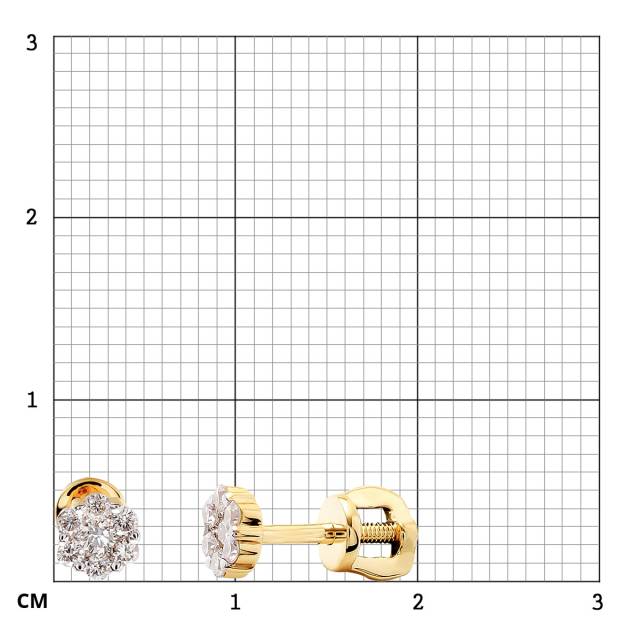 Серьги из жёлого золота с бриллиантами (058433)