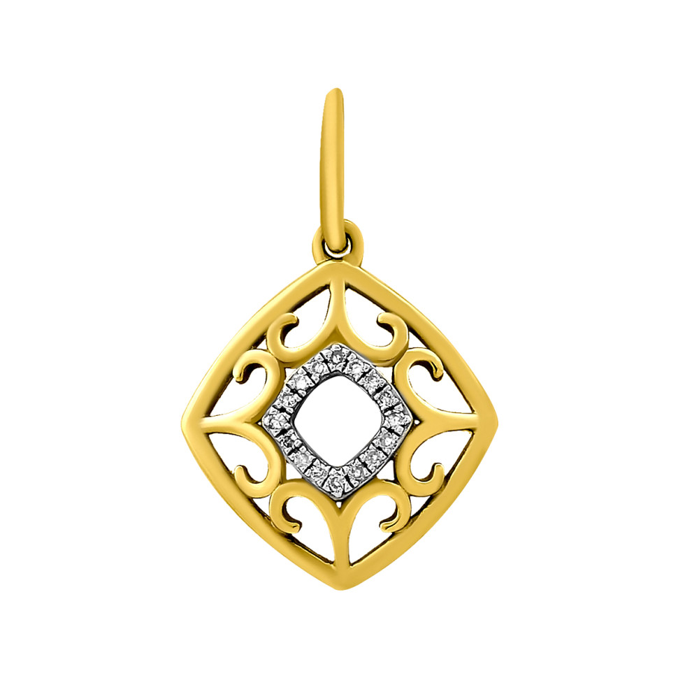 Кулон из жёлтого  золота с бриллиантами (010677)