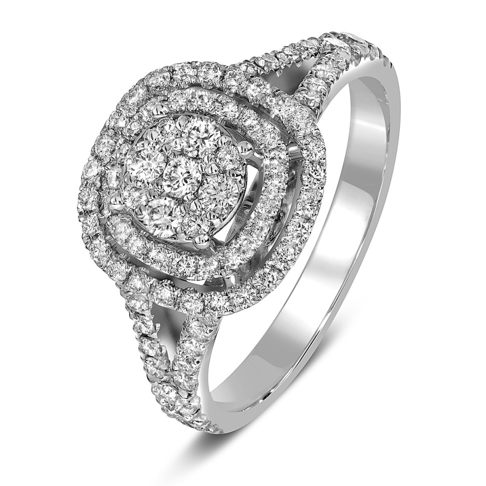 Кольцо из белого золота с бриллиантами  (059504)