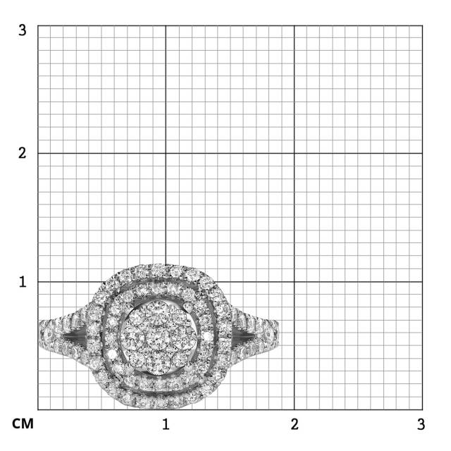 Кольцо из белого золота с бриллиантами  (059504)