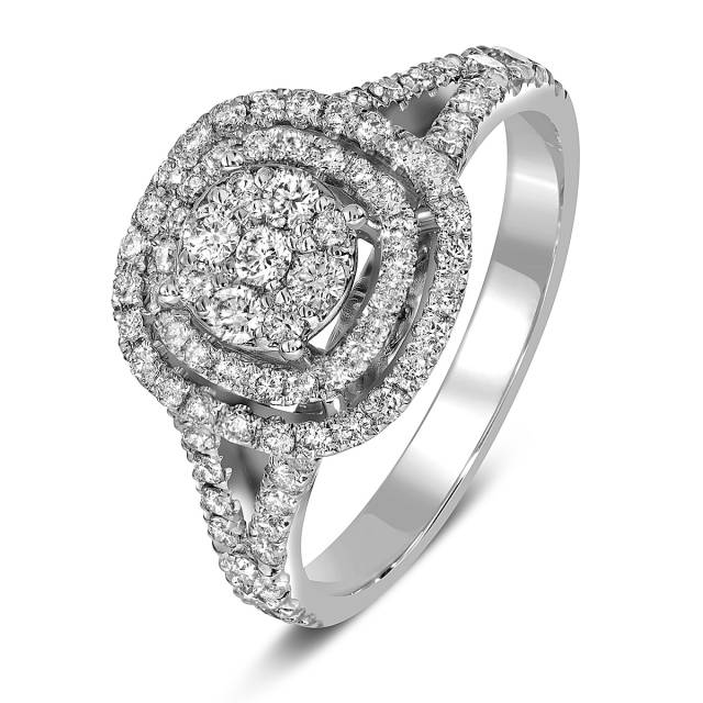 Кольцо из белого золота с бриллиантами  (059504)