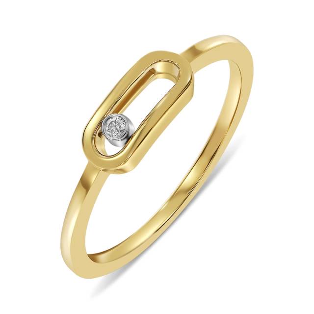 Кольцо из жёлтого золота с бриллиантами (061589)