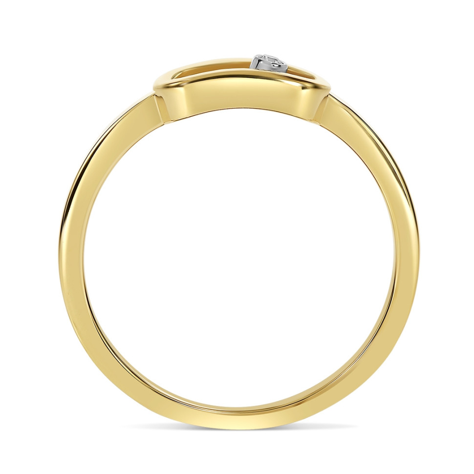 Кольцо из жёлтого золота с бриллиантами (061589)