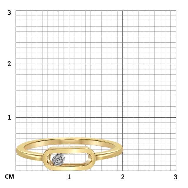 Кольцо из жёлтого золота с бриллиантами (061589)