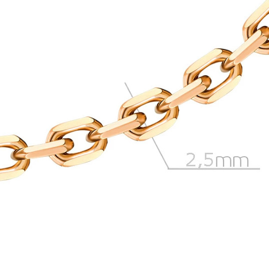 Цепь из красного золота, плетение якорь (054338)