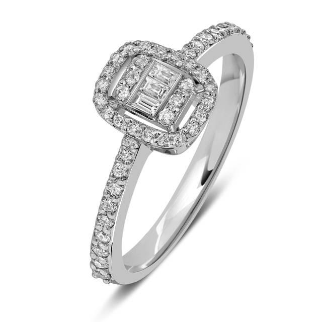 Кольцо из белого золота с бриллиантами (061993)