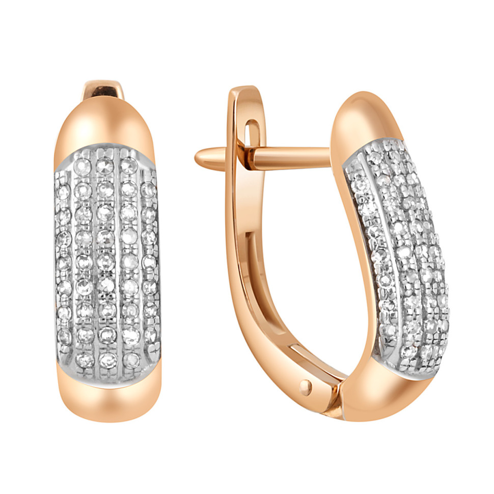 Серьги из красного золота с бриллиантами (045290)