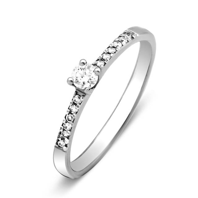 Помолвочное кольцо из платины с бриллиантами (014985)