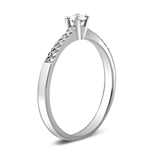 Помолвочное кольцо из платины с бриллиантами (014985)