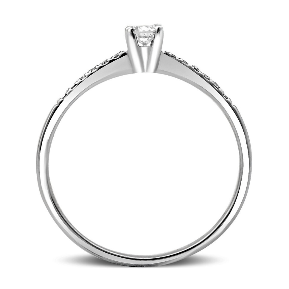 Помолвочное кольцо из платины с бриллиантами (014985)