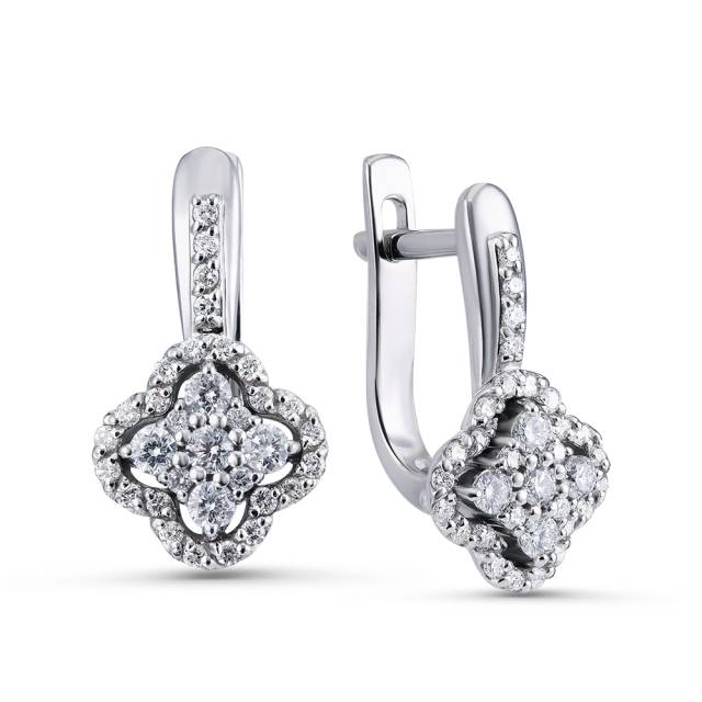 Серьги из белого золота с бриллиантами (051458)