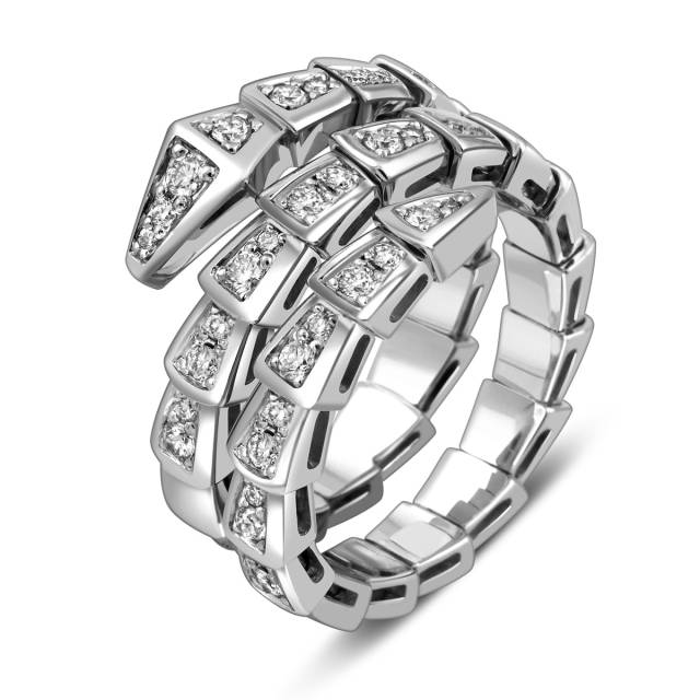 Кольцо из белого  золота с бриллиантами (059174)