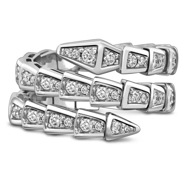 Кольцо из белого  золота с бриллиантами (059174)