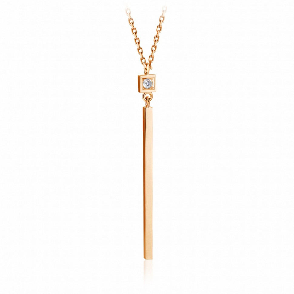 Колье из красного золота с бриллиантом (047751)