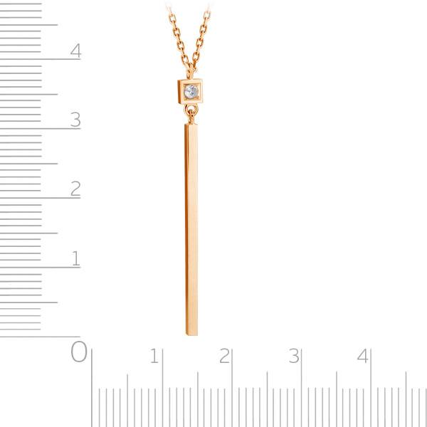 Колье из красного золота с бриллиантом (047751)