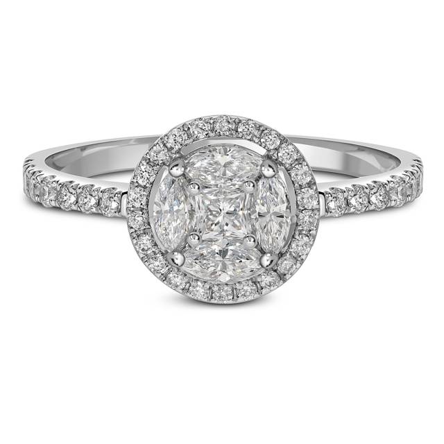 Кольцо из белого золота с бриллиантами (055553)