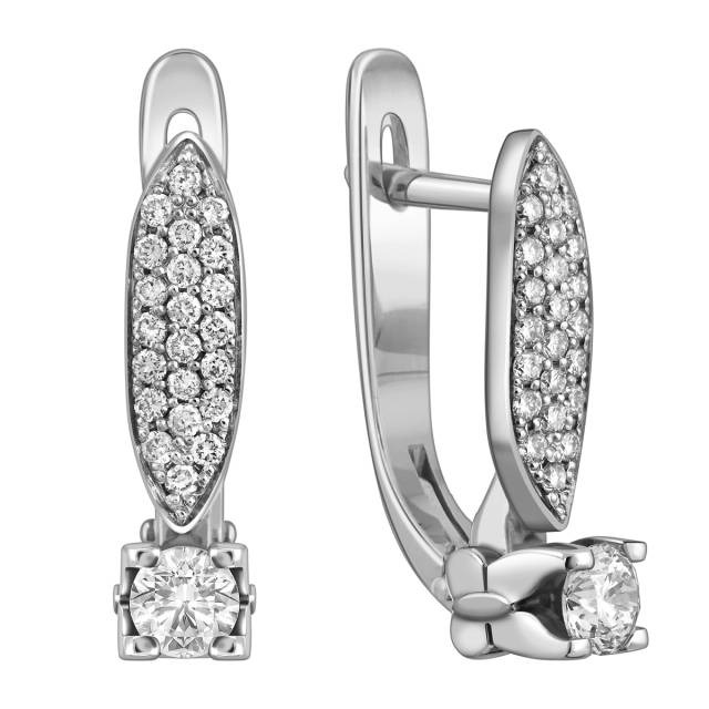 Серьги из белого золота с бриллиантами (025771)