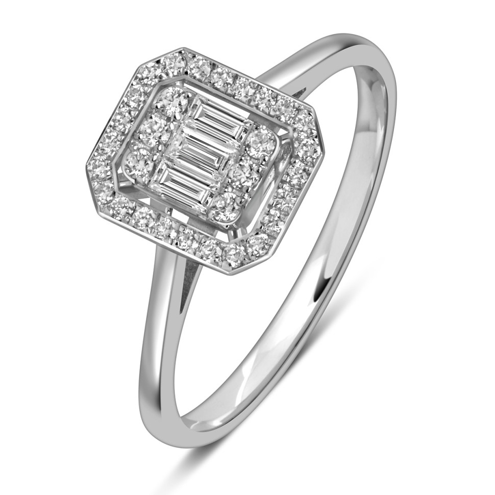 Кольцо из белого золота с бриллиантами (055575)