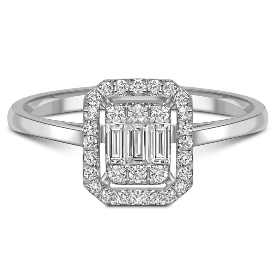 Кольцо из белого золота с бриллиантами (055575)