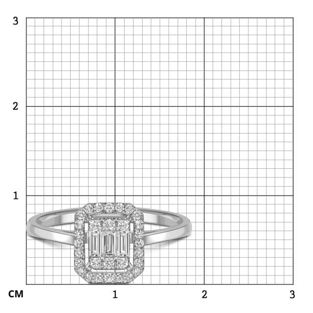 Кольцо из белого золота с бриллиантами (055575)