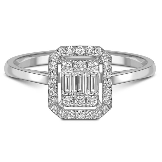 Кольцо из белого золота с бриллиантами (055575)