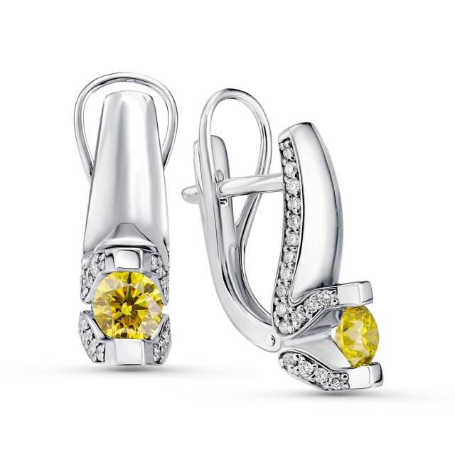 Серьги из белого золота с бриллиантами (050050)