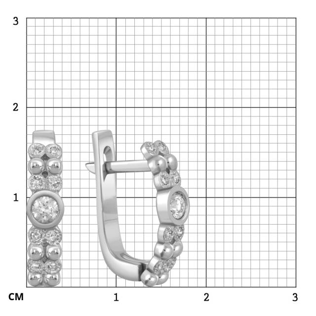 Серьги из белого золота с бриллиантами (048530)