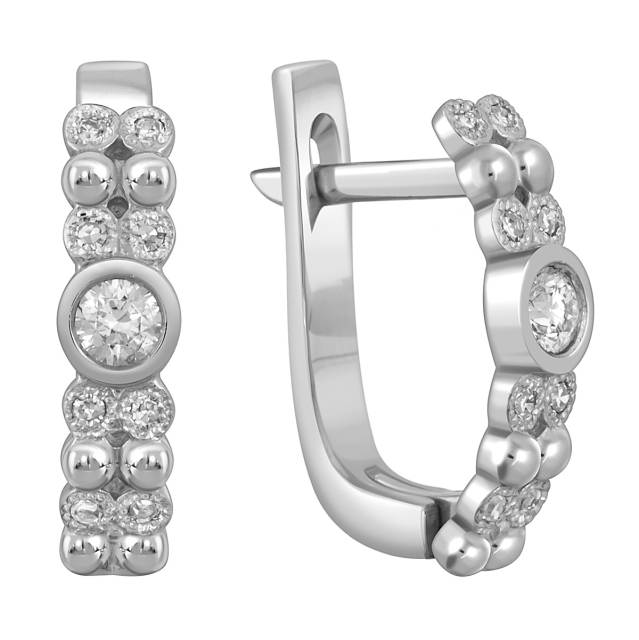 Серьги из белого золота с бриллиантами (048530)