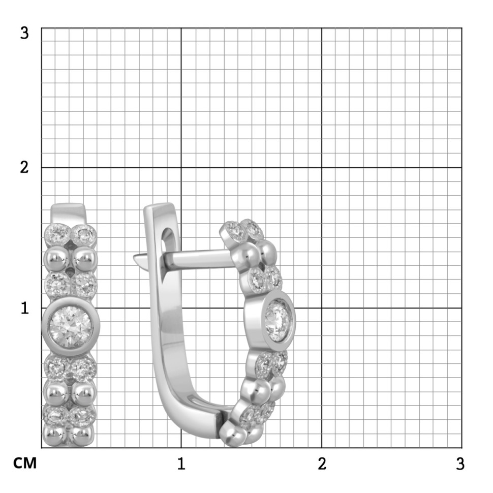 Серьги из белого золота с бриллиантами (048530)